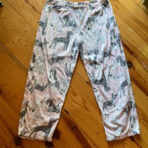 Pink Dog Print Fuzzy PJ pants